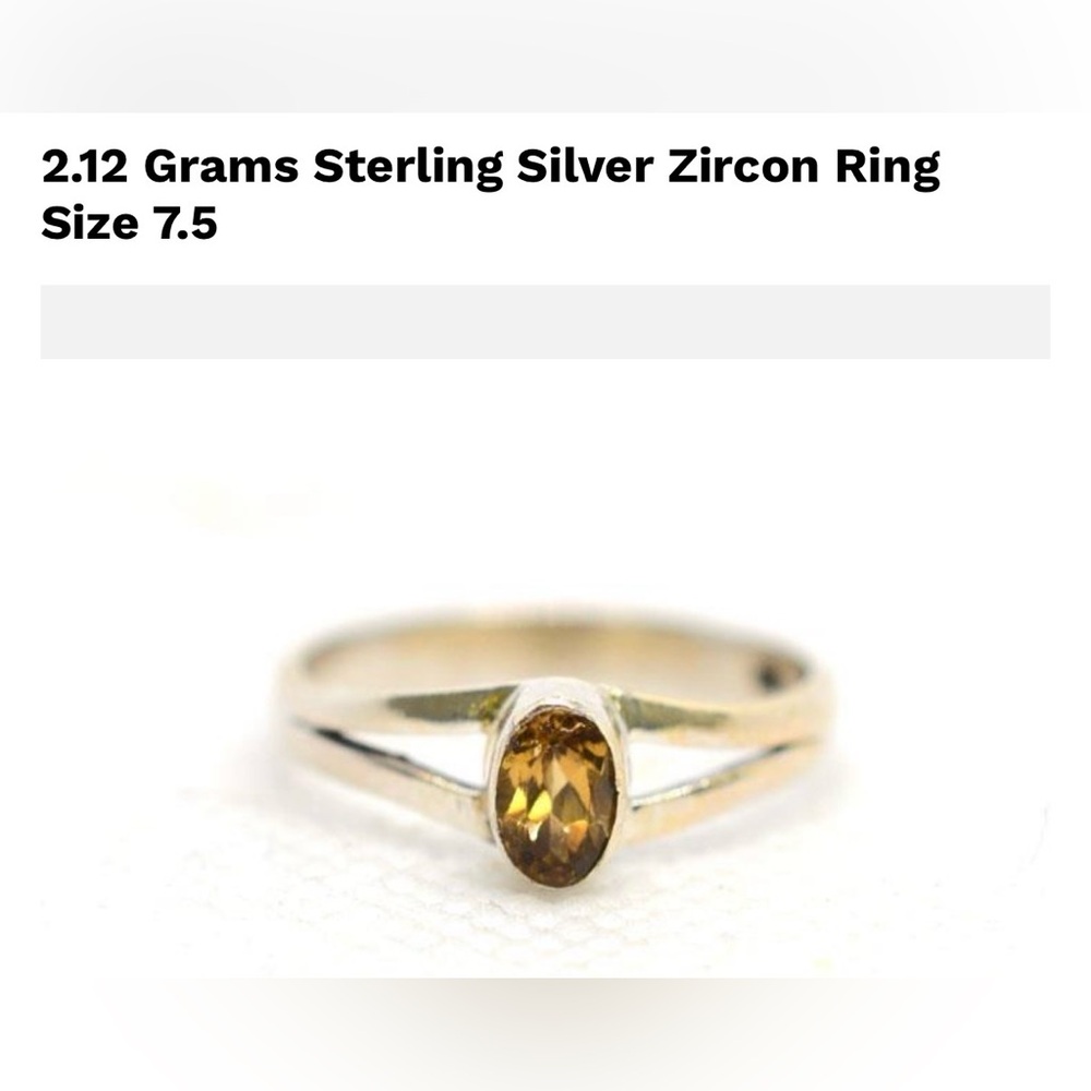 VINTAGE Citrine & Sterling Silver Art Deco Ring